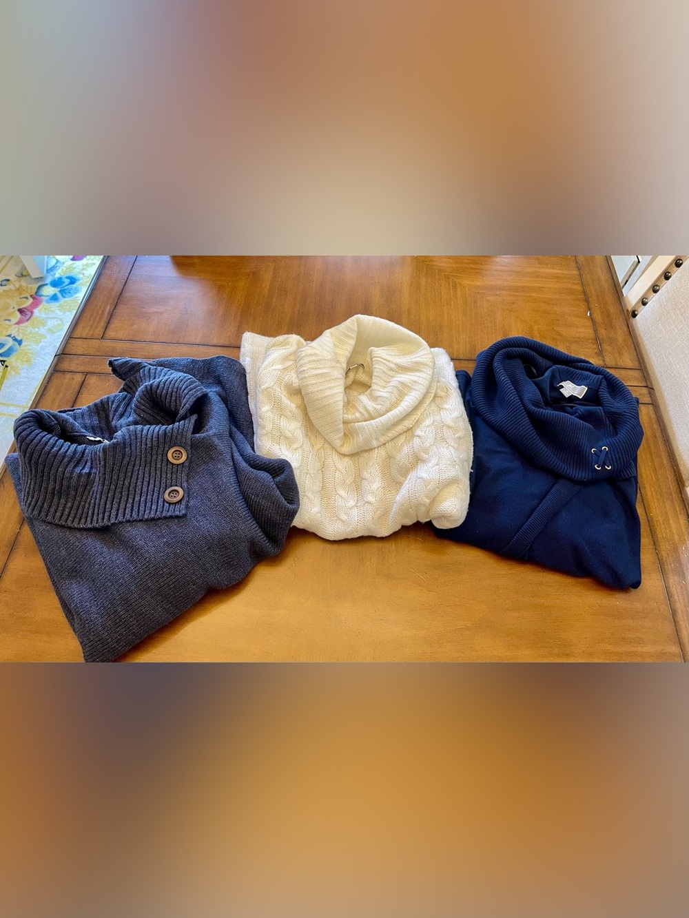 NorthStyle Trio Cowl & Turtleneck Sweaters in Black, White & Charcoal